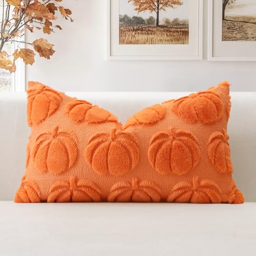 Artscope 1er Set Wolle Kürbis Kissenbezug Weicher Plüsch Kurzer Wollsamt Dekokissenbezüge Herbst Kissenhülle Sofakissen Herbstdeko für Sofa Schlafzimmer Halloween Orange, 40x60cm Artscope 1er Set Wolle Kürbis Kissenbezug Weicher Plüsch Kurzer Wollsamt Dekokissenbezüge Herbst Kissenhülle Sofakissen Herbstdeko für Sofa Schlafzimmer Halloween Orange, 40x60cm von Artscope