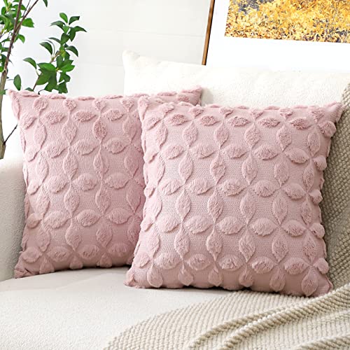 Artscope 2er Set Wolle Kissenbezüge Weicher Plüsch Kurzer Wollsamt Dekokissenbezuge Luxuriöses Sofakissen Boho Kissenhülle für Sofa Schlafzimmer Blumenmuster Rosa, 50x50cm Artscope 2er Set Wolle Kissenbezüge Weicher Plüsch Kurzer Wollsamt Dekokissenbezuge Luxuriöses Sofakissen Boho Kissenhülle für Sofa Schlafzimmer Blumenmuster Rosa, 50x50cm von Artscope