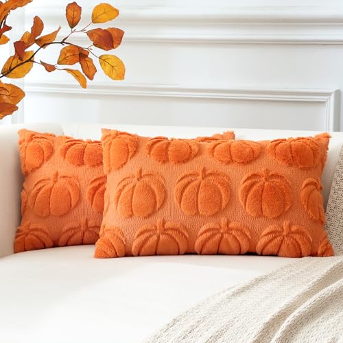 Artscope 2er Set Wolle Kürbis Kissenbezüge Weicher Plüsch Kurzer Wollsamt Dekokissenbezüge Herbst Kissenhülle Sofakissen Herbstdeko für Sofa Schlafzimmer Halloween Orange, 30x50cm Artscope 2er Set Wolle Kürbis Kissenbezüge Weicher Plüsch Kurzer Wollsamt Dekokissenbezüge Herbst Kissenhülle Sofakissen Herbstdeko für Sofa Schlafzimmer Halloween Orange, 30x50cm von Artscope