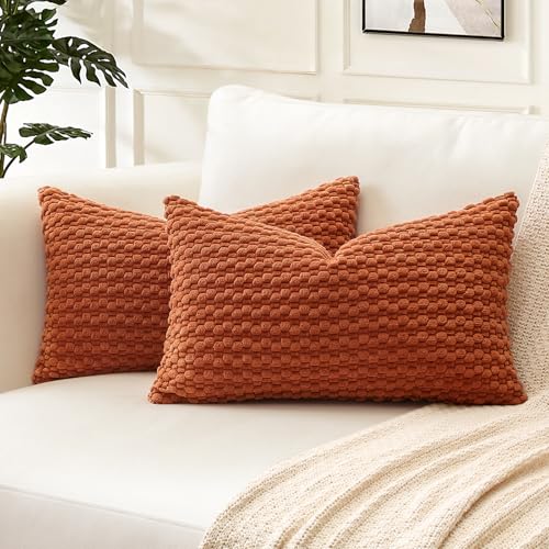 Artscope Kissenbezug Kordsamt Cord Körnig Zierkissenbezug 40x60 cm Geometrische Kissenhüllen Weiche Sofakissen Couchkissen für Sofa Schlafzimmer Wohnzimmer Zuhause Dekorative 2er Set, Dunkelorange Artscope Kissenbezug Kordsamt Cord Körnig Zierkissenbezug 40x60 cm Geometrische Kissenhüllen Weiche Sofakissen Couchkissen für Sofa Schlafzimmer Wohnzimmer Zuhause Dekorative 2er Set, Dunkelorange von Artscope