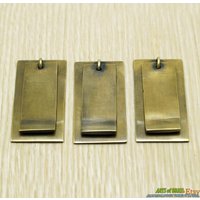 2, 36 "Menge Von 3 Stück Vintage Retro Schlichte Platte Massivmessing Schranktür Rechteck Klare Griff Knob Schubladenknauf von ArtsofBrass