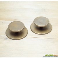 2 Stück Western Retro Classic Runde Knäufe Aus Massivem Messing von ArtsofBrass