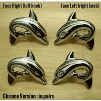 2Er Set Rechts Und Links Dolphin Chrome Schranktür Massiv Messing Knob Schublade Pull Knäufe von ArtsofBrass