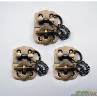 3 Stück Massivem Messing Vintage Griff Locking Box Latch Treasury Box von ArtsofBrass