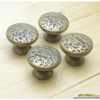 4 Stück Vintage Retro Cookies Stein Runde Knäufe Griff Massiv Messing Schrankknauf Ziehgriff Kntempa von ArtsofBrass