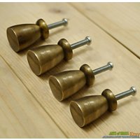 4 Stück Vintage Retro Voll Schlicht Massiv Messing Schrank Schublade Griff Pulls von ArtsofBrass