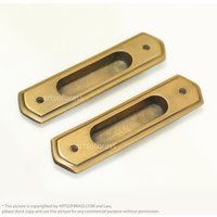 6, 02 "Zoll Lot Von 2 Stück Vintage Massivem Messing Baldwin Flush Pull Taschentür Massiv Knob Schublade Pulls von ArtsofBrass