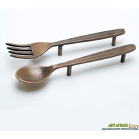 6, 88 "Zoll Paar Vintage Besteck Löffel & Gabel Küche Massiv Messing Küchen Schrank Knauf Schublade Ziehgriff von ArtsofBrass
