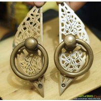 7, 28 "Paar 2 Stück Solide Messing Wald Retro Traditionelle Haustür Griff Ring Zieht P098 von ArtsofBrass