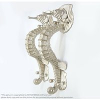 Chrom-Fertigungspaar-Set 12, 20 "Vintage Big Vintage Fantasia Seepferd Mythologie Poseidon Eintrag Türgriff Massiv Messing von ArtsofBrass