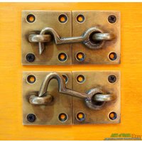 Lot Von 2 Stück Vintage Gelenk Hook Tresor Latch Key Antikes Massives Messing von ArtsofBrass