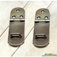Lot Von 2 Stück Vintage Retro Flip Latch Lock Tresor Türschloss Antikes Massives Messing von ArtsofBrass