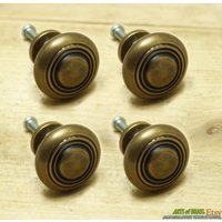 Lot Von 4 Stück Vintage Runde Modulare Edelstein Antike Schublade Aus Massivem Messing Griff Knob Pulls von ArtsofBrass