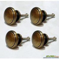 Lot Von 4 Stück Vintage Simple Plain Antike Massivem Messing Griff Schrank Schublade Pulls von ArtsofBrass