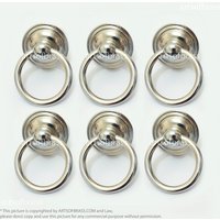 Lot Von 6 Stück Chrom/Silber Finishing Round Pull Vintage Massivem Messing Schrank Schublade Kommode Tür Griffe Knob von ArtsofBrass