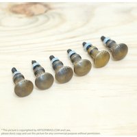 Lot Von 6 Stück Vintage Retro Massivem Messing Runde Post Thumbtack Tacks Schrank Massiv Schublade Griff Knob Pulls N025 von ArtsofBrass