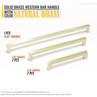 Natural Messing Finish Massivem Messing Retro Bar Pulls Western Rohmessing Schrank Kabinett Schublade Kommode Türgriff von ArtsofBrass