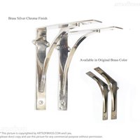 Paar Solid Messing Industrie Starke Wand Regal Halterung | Schwimmende Regale Im Retro-Stil Mit Silbernem Chrom Und Antiker Messingfarbe Paar Solid Messing Industrie Starke Wand Regal Halterung | Schwimmende Regale Im Retro-Stil Mit Silbernem Chrom Und Antiker Messingfarbe von ArtsofBrass