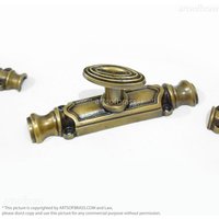 Set Vintage Retro Western Cremone Espagnolette Bolt Latch Türschloss & Halbrunde Stangenhalterungen von ArtsofBrass