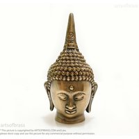 "Vintage Buddha Tibet Tempel Antikes Messing Sakyamuni Shakyamuni Tathagata Meditation Kopf Statue von ArtsofBrass