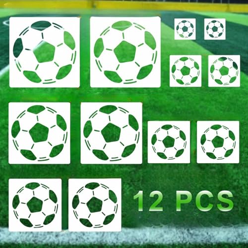 12 Stück Schablonen Textilgestaltung, Wiederverwendbar Fußball Schablone Malen Set, Waschbar Kunststoff Malschablonen Kinder, Airbrush Schablonen für DIY Holz Leinwand Papier Stoff Wanddekorationen 12 Stück Schablonen Textilgestaltung, Wiederverwendbar Fußball Schablone Malen Set, Waschbar Kunststoff Malschablonen Kinder, Airbrush Schablonen für DIY Holz Leinwand Papier Stoff Wanddekorationen von Artspherees