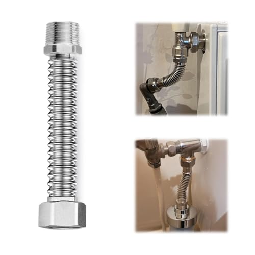 3/4" Zoll Wellrohr Edelstahl-Flexrohr Flexschlauch 3/4 zoll Panzerschlauch Ausziehbar Flexibles Universelles Verbindungsrohr Wasserrohr 3/4" zoll für Toiletten Badewannen Wasserhähne von Artspherees