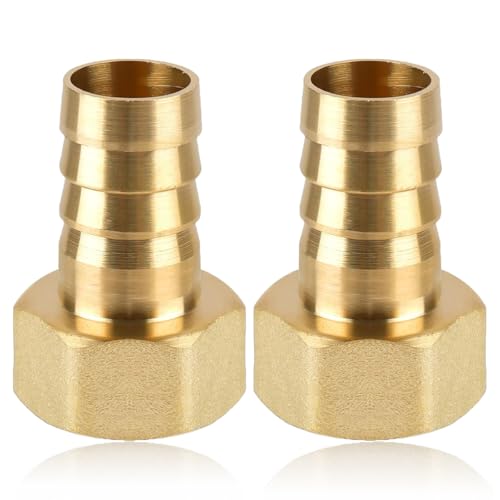 Messing Schlauchtülle 19mm Widerhaken 3/4 Zoll Innengewinde, Messing Schlauchanschluss mit Sechskant, Schlauchnippel Schlauchverschraubung für Rohrverbindungen,Wasser-, Gas- & Ölleitungen, 2 Stück von Artspherees
