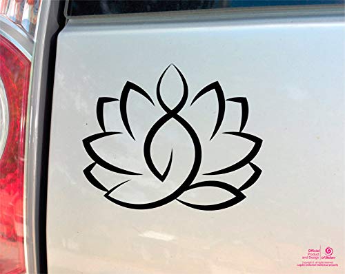 Artstickers Vinyl-Aufkleber für Auto, Fenster, Wand, Computer, Motiv: Lotus Blume, Schwarz von Artstickers