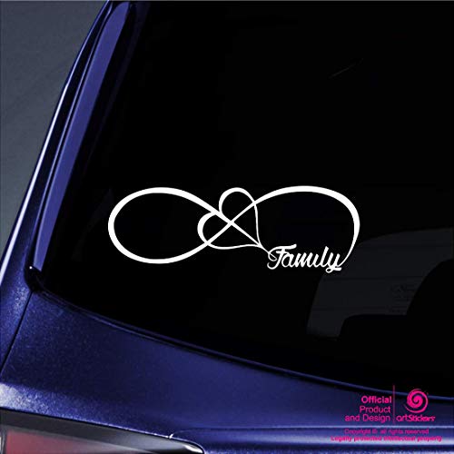 Artstickers Vinyl-Aufkleber für Auto, Fenster, Wand oder Computer, Motiv Infinity Familie Weiße Geschenkspilarts, eingetragene Marke. von Artstickers