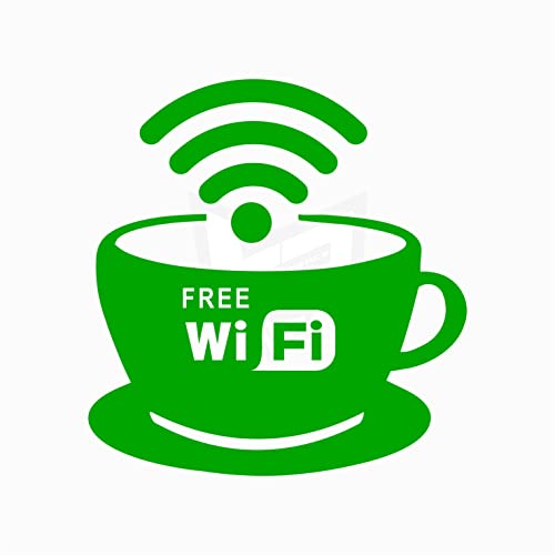 WiFi Free WiFi Aufkleber für Gewerbe, ideal zum Aufkleben auf Glas (grün) von Artstickers
