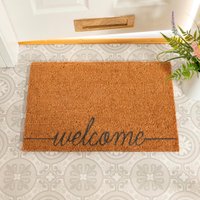 Graue Willkommens-Fußmatte von Artsydoormats
