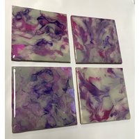 Fluid Kunst Handgemachte Holz Untersetzer 4x4 - Grauer Nebel Fluid Kunst Handgemachte Holz Untersetzer 4x4 - Grauer Nebel von ArttreasuByElizabeth