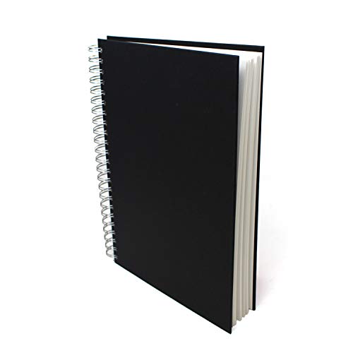Artway Studio - Spiralgebundenes A4-Skizzenbuch - Hochformat - 96 Seiten/48 Blätter aus 170 gsm Papier - Schwarzes Skizzenbuch mit festem Einband, Schwarz von ARTWAY
