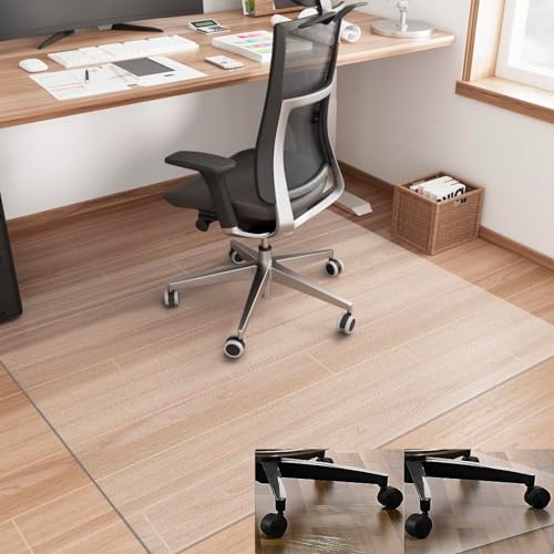 Artwelt Bodenschutzmatte Bürostuhl Transparent 1.5mm Schreibtischstuhl Unterlage Bodenmatte Bürostuhlunterlage Stuhlunterlage Stuhlmatte (120cm X 80cm) von Artwelt
