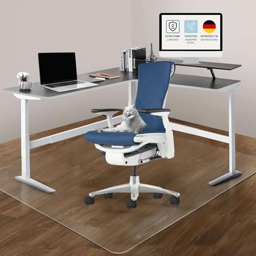 Artwelt Bürostuhl Unterlage Bodenschutzmatte aus mattem PVC rutschfest 2 mm dick Strapazierfähig & Bruchsicher (75cm X 120cm) von Artwelt