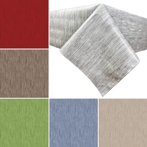 Artwelt Wachstuch Tischdecke Unifarben Gemustert Abwaschbar Wachstuchtischdecke Knitterfrei Tischtuch Folio Ideal für Küche Esszimmer Garten Outdoor Partys Besondere Anlässe (190X140cm, Grau) von Artwelt