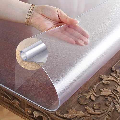 Tischdecke Transparent Leicht Mattiert Tischfolie Maschinenschnitt Geruchsneutral Tischschutzfolie Premium Qualität Made in Germany (80cm X 120cm) von Artwelt
