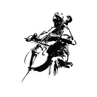 Cellistin | Fine Art Tuschezeichnung Eines Cellospielers Als Gicleedruck Reproduziert Perfektes Geschenk Für Musik Liebhaber von ArtyMargit