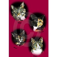 Haustier Portrait Vier Tiere Benutzerdefinierte Tierkunstwerk Handgemachtes Bild Perfektes Geschenk Für Tierliebhaber Schrulliges Modernes Original von ArtyMargit
