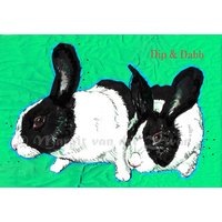 Tierportrait Zwei Tiere, Archival A4 Kunstdruck von ArtyMargit