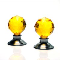 Handgefertigte Bernstein Facettierten Türknäufe, Türgriffe Paar Acryl Mit Gebürstet Chrom Basis Handgefertigte Bernstein Facettierten Türknäufe, Türgriffe Paar Acryl Mit Gebürstet Chrom Basis von ArtyhomeShop