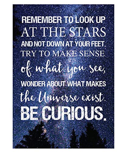 A2-Poster mit Zitat „Remember to look up at the Stars“ von Stephen Hawkins von Artylicious