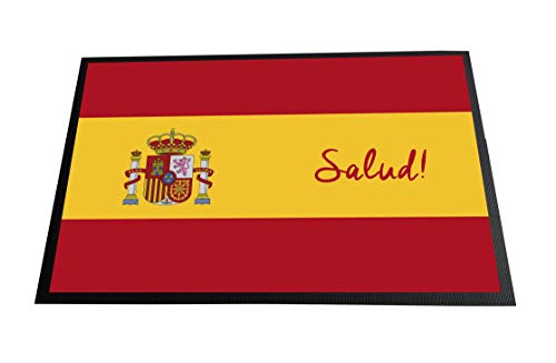 Artylicious Salud Fußmatte mit spanischer Flagge, Bedruckt, 60 x 40 cm von Artylicious