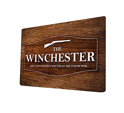 Die Winchester Holz Effect Film Zitat A4 Metall Schild Art Wand von Artylicious