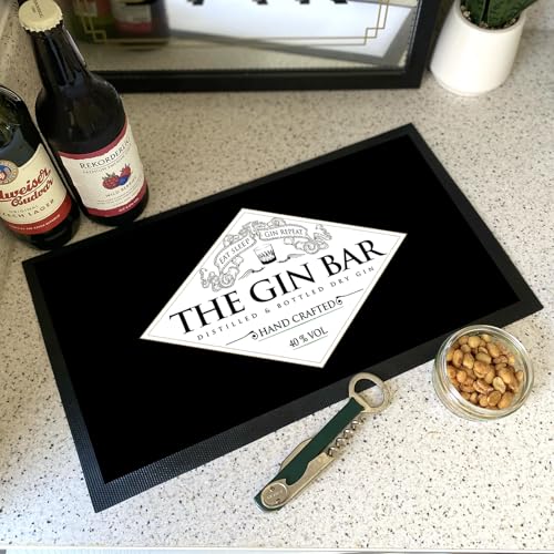 Gin Bar Runner - Black eat Sleep - Pub Mat Cocktail Runner von Artylicious
