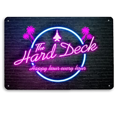 The Hard Deck Bar Schild Home Bar Neon Effekt gedruckt A4 Metall Bar Siegel Home Bar von Artylicious