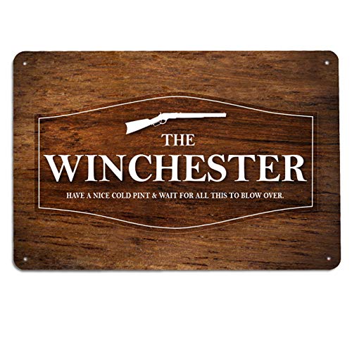 The Winchester Pub Schild - Have a nice cold pint, Holz-Effekt Film-Zitat A4 Metallschild von Artylicious
