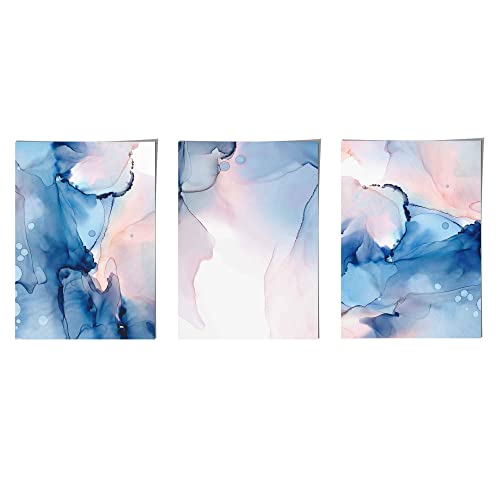 Artze Wall Art Abstrakte Tinte Wandbild Poster 30 cm Breite x 40 cm Höhe Blau Rosa von Artze Wall Art