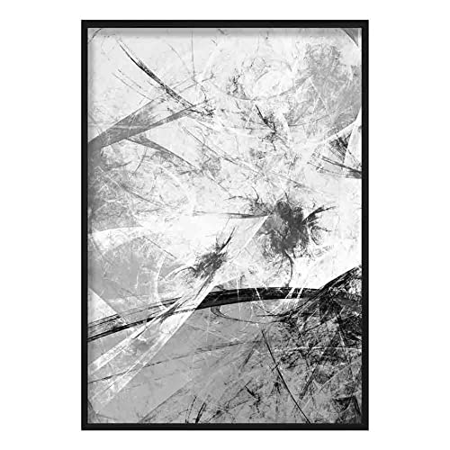 Artze Wall Art Poster Abstrakt Öl 2, 21 cm Breite x 30 cm Höhe, schwarz/grau von Artze Wall Art