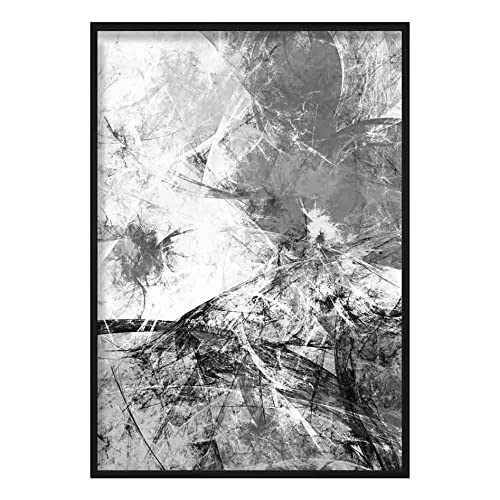 Artze Wall Art Poster Abstrakt Öl 3, 21 cm Breite x 30 cm Höhe, schwarz/grau von Artze Wall Art